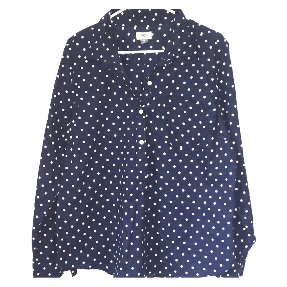 Old Navy L Lightweight Long Sleeve Shirt DOTS!